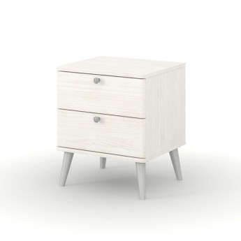 Augusta Curve White 2 Drawer Bedside Cabinet