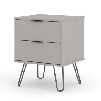 Augusta Grey 2 Drawer Bedside Cabinet