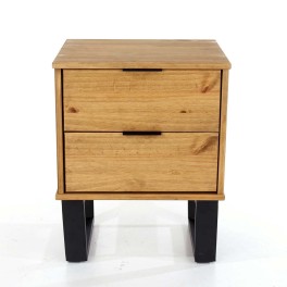 Modern Living Texas Antique Waxed Pine 2 Drawer Bedside Cabinet