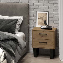 Modern Living Texas Antique Waxed Pine 2 Drawer Bedside Cabinet