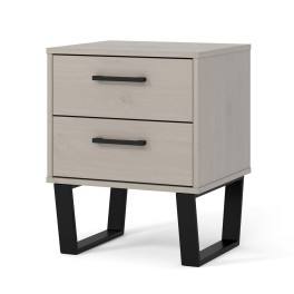 Modern Living Texas Grey Waxed Pine 2 Drawer Bedside Cabinet