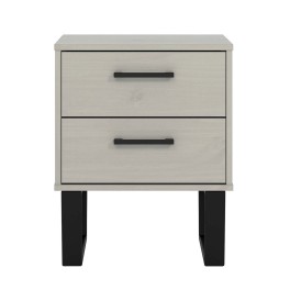 Modern Living Texas Grey Waxed Pine 2 Drawer Bedside Cabinet