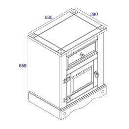 Corona White Mexican-Inspired Door & Drawer Bedside Cabinet