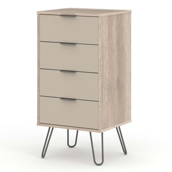 Augusta Driftwood 4 Drawer Narrow Chest of Drawers