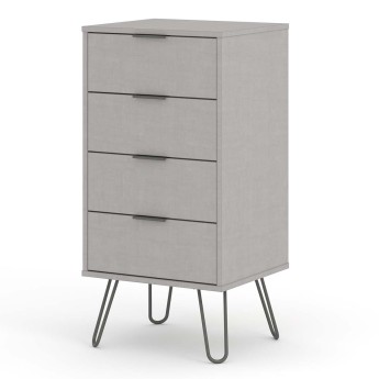 Augusta Grey 4 Drawer Narrow Chest of Drawers
