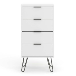 Augusta White 4 Drawer Narrow Chest of Drawers
