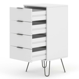 Augusta White 4 Drawer Narrow Chest of Drawers