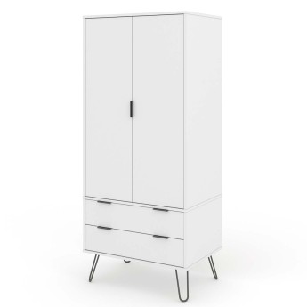 Augusta White 2 Door 2 Drawer Wardrobe