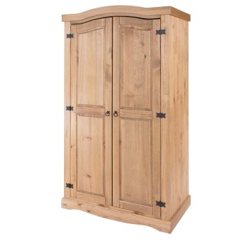 Corona Mexican-Inspired Antique Waxed Pine Wardrobe