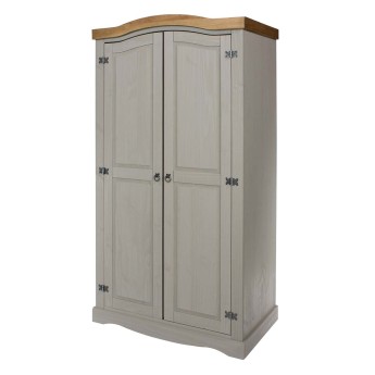 Corona Grey Antique Waxed Pine Wardrobe