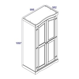 Corona White Antique Waxed Pine Wardrobe