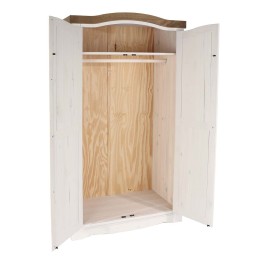 Corona White Antique Waxed Pine Wardrobe