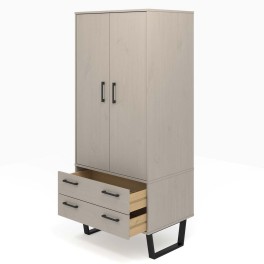 Modern Living Texas Grey Antique Waxed Pine Wardrobe